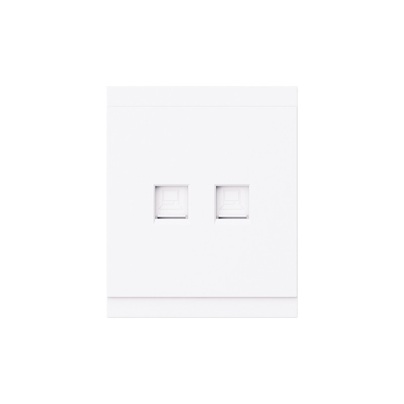 Розетка SETE компьютерная двойная RJ45+RJ45 кат6 с/у жемчуг IP20/IP44 KRANZ, KR-79-0724-1