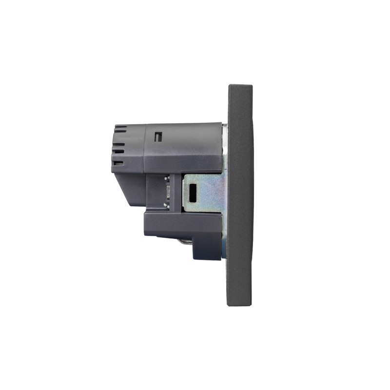Розетка STRONG 1-ая с/з с/у з/ш 16А с USB A+C быстрой зарядки 5В/3А графит KRANZ, KR-78-0704-6