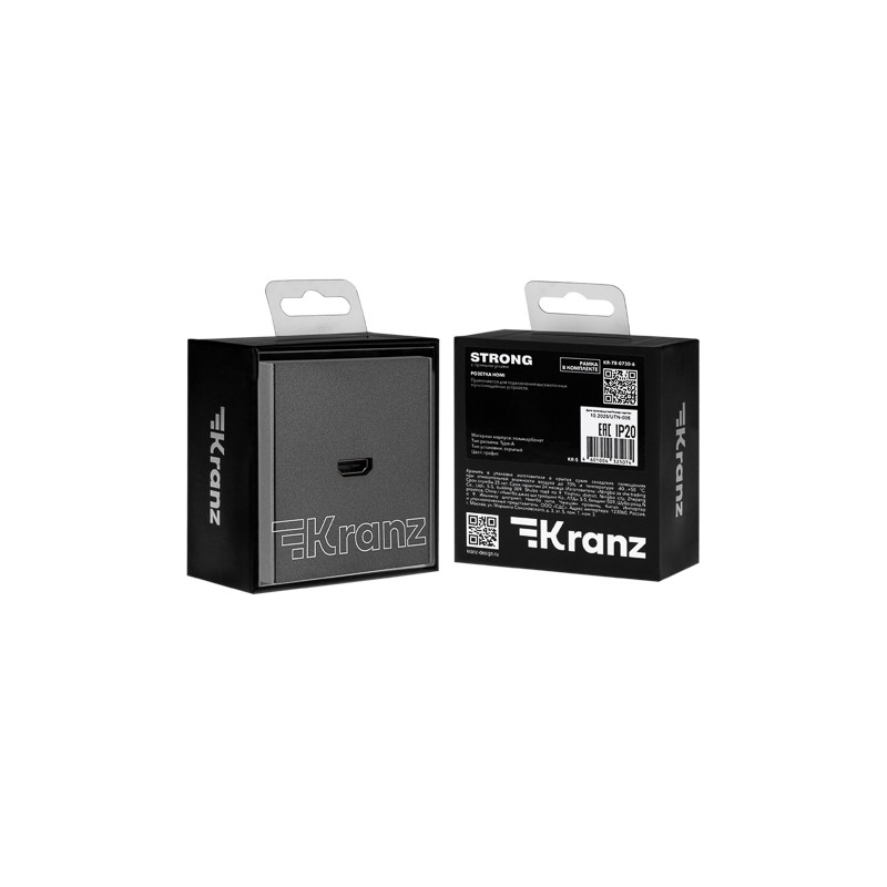 Розетка STRONG HDMI с/у графит KRANZ, KR-78-0730-6