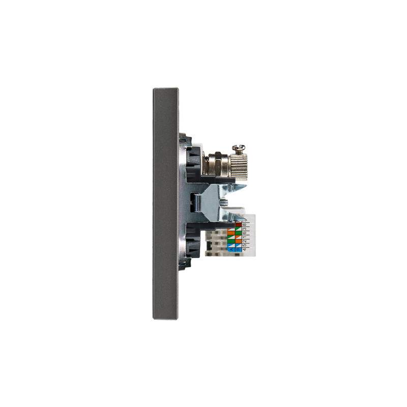 Розетка STRONG компьютерная RJ45 кат6 + TV с/у графит KRANZ, KR-78-0722-6