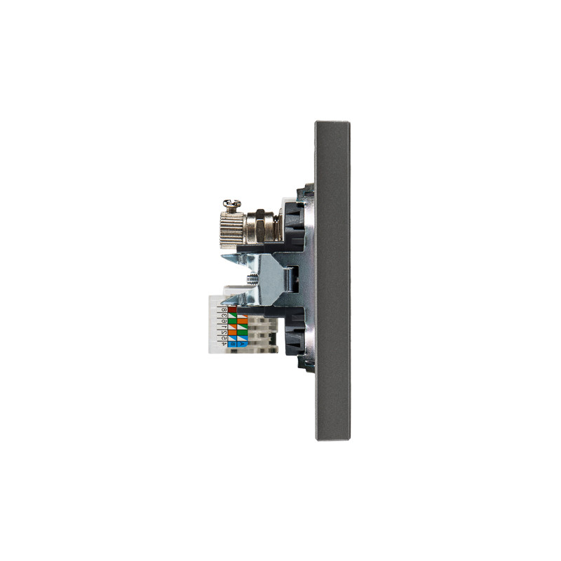 Розетка STRONG компьютерная RJ45 кат6 + TV с/у графит KRANZ, KR-78-0722-6