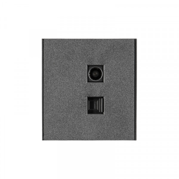 Розетка STRONG компьютерная RJ45 кат6 + TV с/у графит KRANZ, KR-78-0722-6