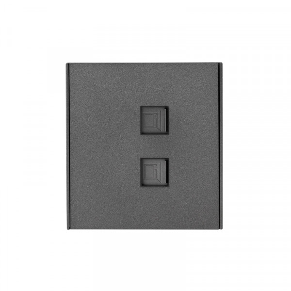 Розетка STRONG компьютерная двойная RJ45+RJ45 кат6 с/у графит KRANZ, KR-78-0725-6
