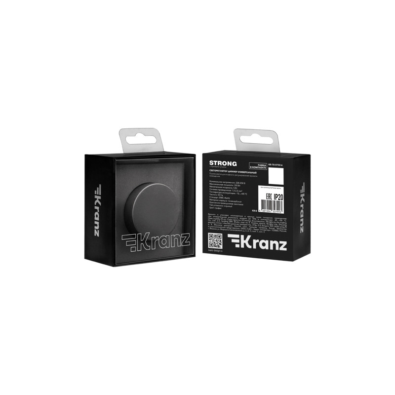 Светорегулятор STRONG (диммер) 300Вт с/у графит KRANZ, KR-78-0732-6