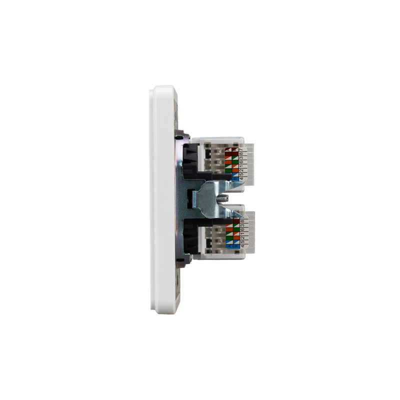 Розетка ROUND компьютерная двойная RJ45+RJ45 кат6 с/у перламутр KRANZ, KR-78-0725-1