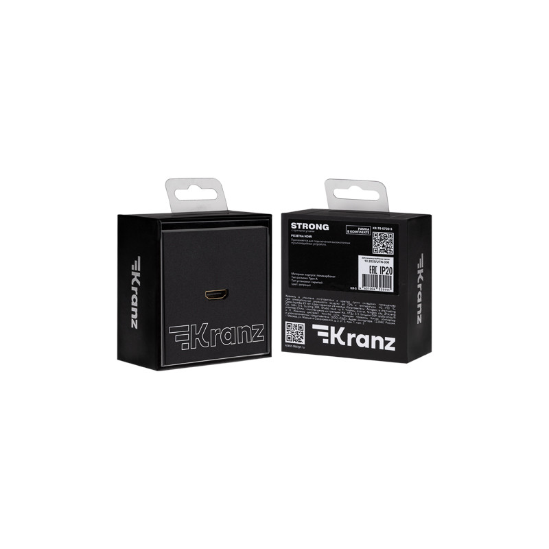 Розетка STRONG HDMI с/у антрацит KRANZ, KR-78-0730-5