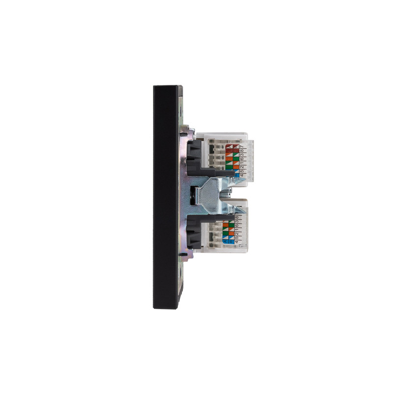 Розетка STRONG компьютерная двойная RJ45+RJ45 кат6 с/у антрацит KRANZ, KR-78-0725-5
