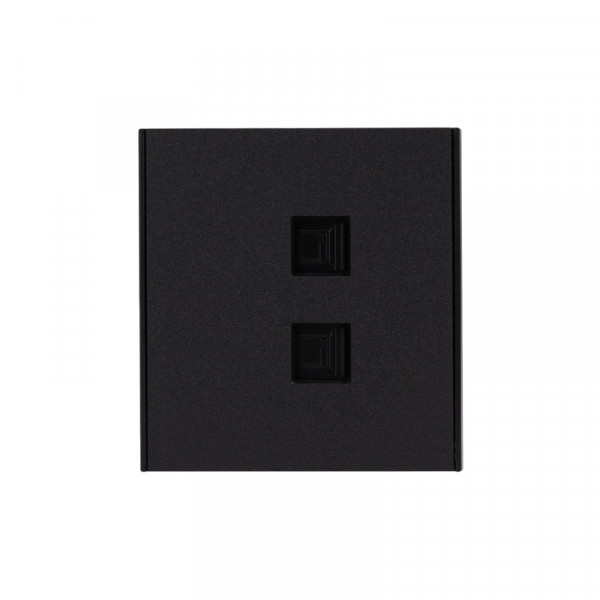 Розетка STRONG компьютерная двойная RJ45+RJ45 кат6 с/у антрацит KRANZ, KR-78-0725-5
