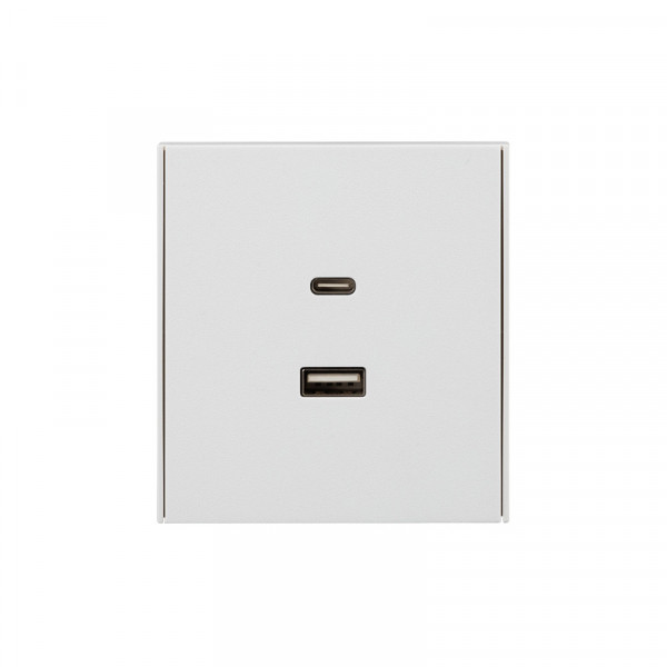 Розетка STRONG USB-A+Type-C 3А с функцией быстрой зарядки жемчуг KRANZ, KR-78-0734-4