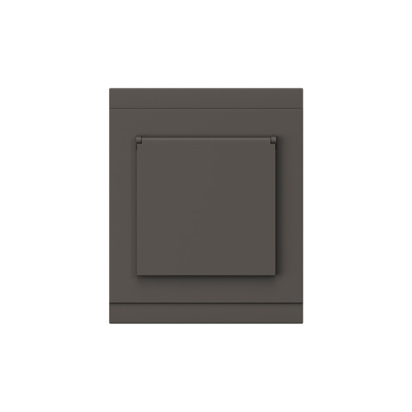 Розетка SETE 1-ая с/з с/у, со шторками и крышкой 16А графит IP20/IP44 KRANZ, KR-79-0728-3