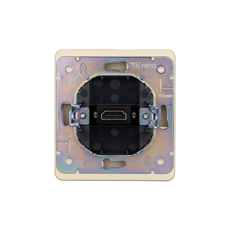 Розетка ROUND HDMI с/у шелк KRANZ, KR-78-0730-7