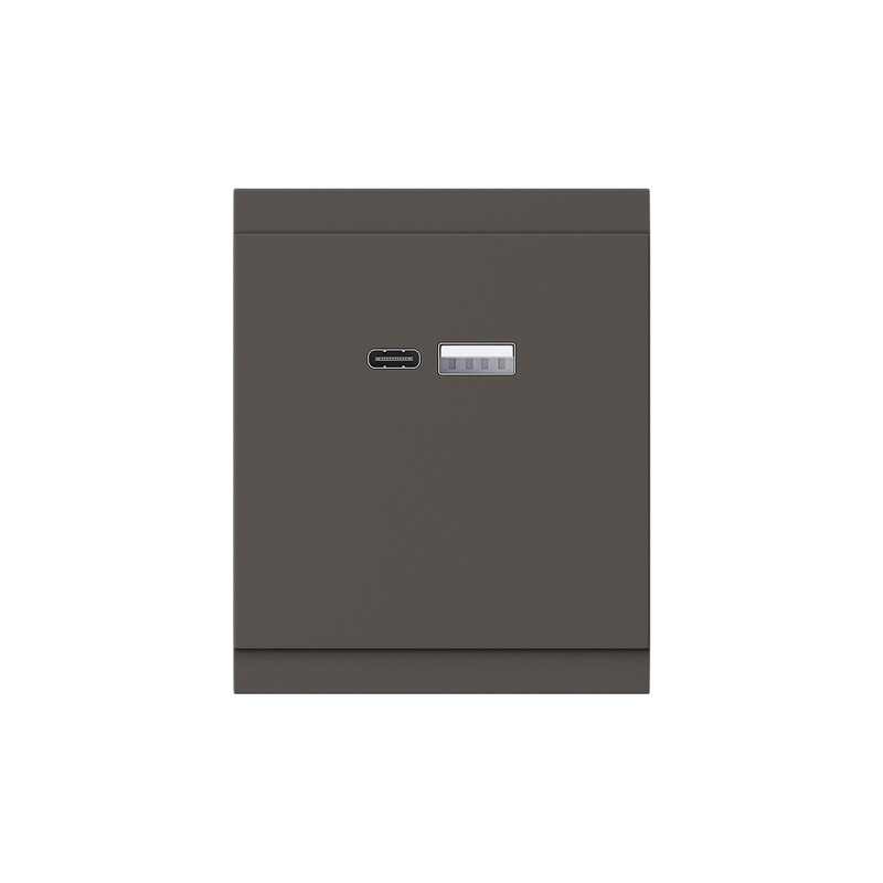 Розетка SETE USB-A+Type-C 3А с функцией быстрой зарядки графит IP20/IP44 KRANZ, KR-79-0729-3