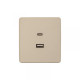 Розетка ROUND USB-A+Type-C 3А с функцией быстрой зарядки шелк KRANZ, KR-78-0734-7