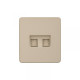 Розетка ROUND компьютерная двойная RJ45+RJ45 кат6 с/у шелк KRANZ, KR-78-0725-7