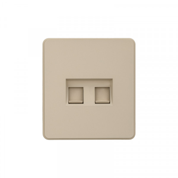 Розетка ROUND компьютерная двойная RJ45+RJ45 кат6 с/у шелк KRANZ, KR-78-0725-7