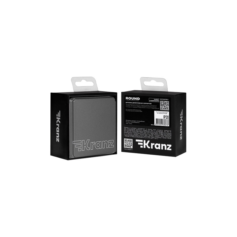 Заглушка ROUND декоративная с суппортом титан KRANZ, KR-78-0735-2
