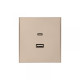 Розетка STRONG USB-A+Type-C 3А с функцией быстрой зарядки шелк KRANZ, KR-78-0734-8