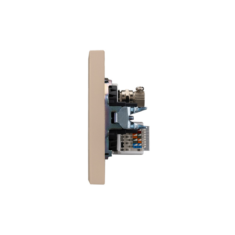 Розетка STRONG компьютерная RJ45 кат6 + TV с/у шелк KRANZ, KR-78-0722-8