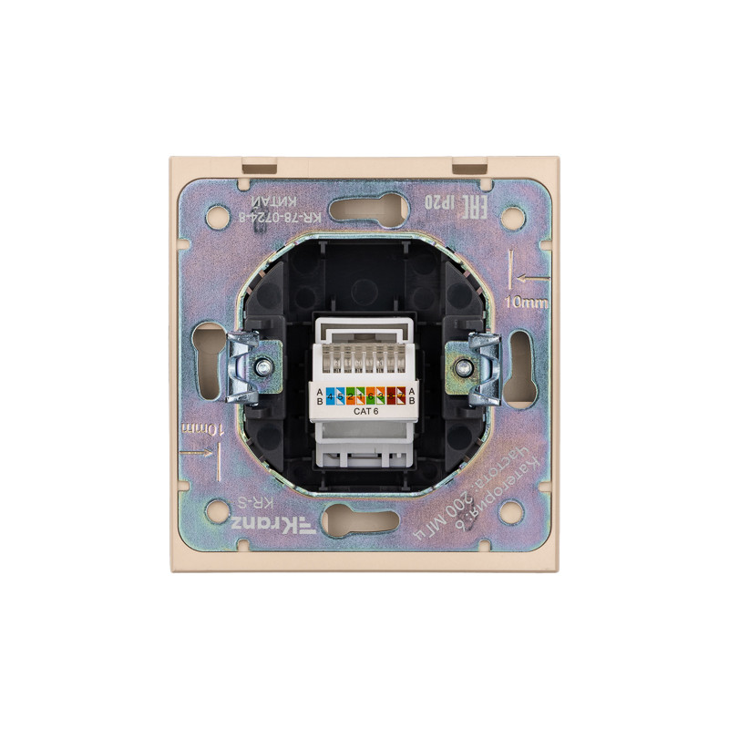 Розетка STRONG компьютерная RJ45 кат6 с/у шелк KRANZ, KR-78-0724-8