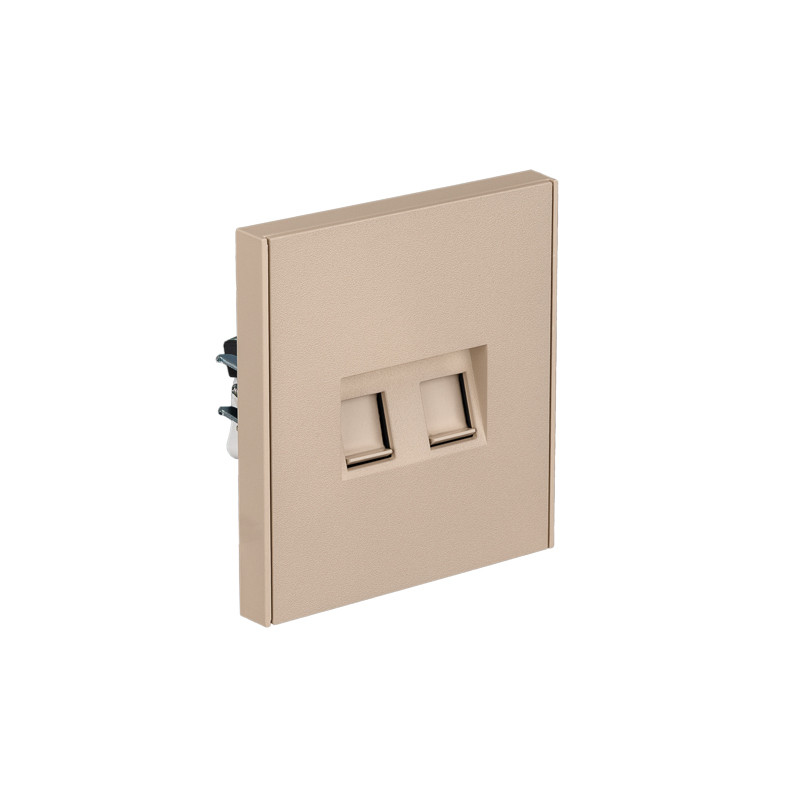 Розетка STRONG компьютерная двойная RJ45+RJ45 кат6 с/у шелк KRANZ, KR-78-0725-8
