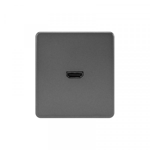 Розетка ROUND HDMI с/у титан KRANZ, KR-78-0730-2