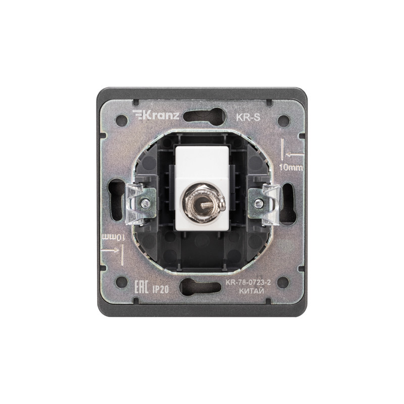Розетка ROUND TV с/у титан KRANZ, KR-78-0723-2