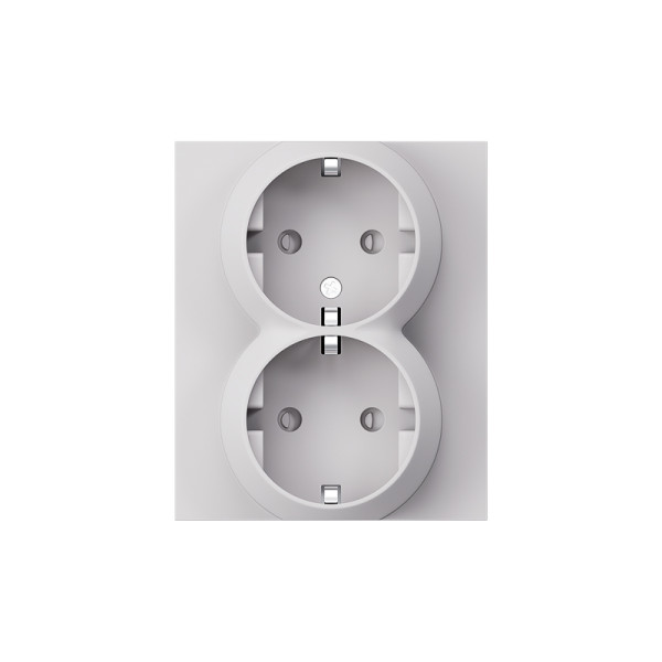 Розетка SETE 2-ая с/з с/у, со шторками 16А жемчуг IP20/IP44 KRANZ, KR-79-0703-1